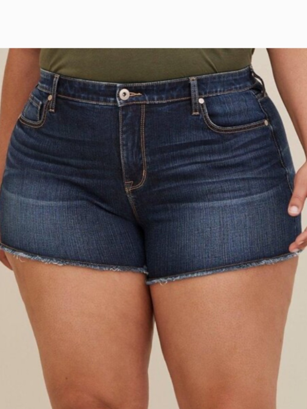 Torrid High Rise A-line Shortie Vintage Stretch Dark Wash Denim Shorts-Sz-18